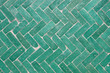 Arabic green herringbone tile pattern background