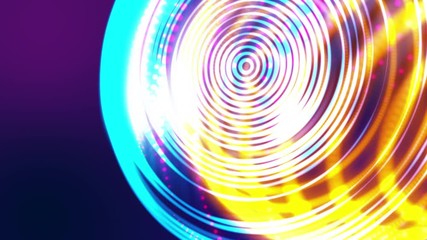 Wall Mural - colorful neon light globe tilt zoom view in cyber space with, 3d rendering virtual 5g digital world 