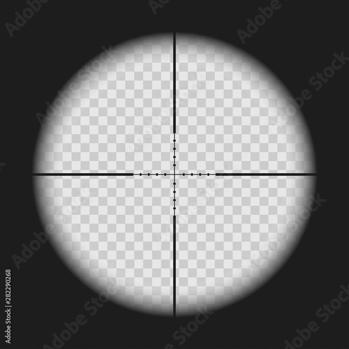 Fotografía Realistic sniper sight with measurement marks isolated on transparent background