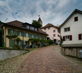 Poster - narrow streets with historic houses in the old town of the city of Rapperswil