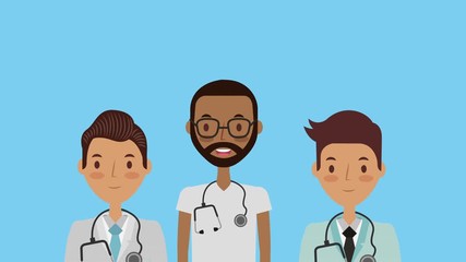 Wall Mural - professional doctors medical characters animation