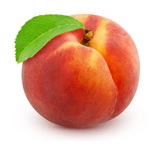Ripe Peach Isolated On White Background