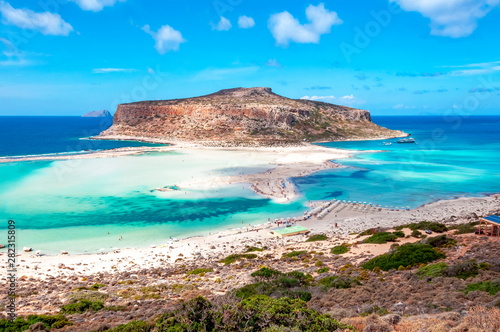 Balos bay beach and Gramvousa island, Crete, Greece Poster Mural XXL