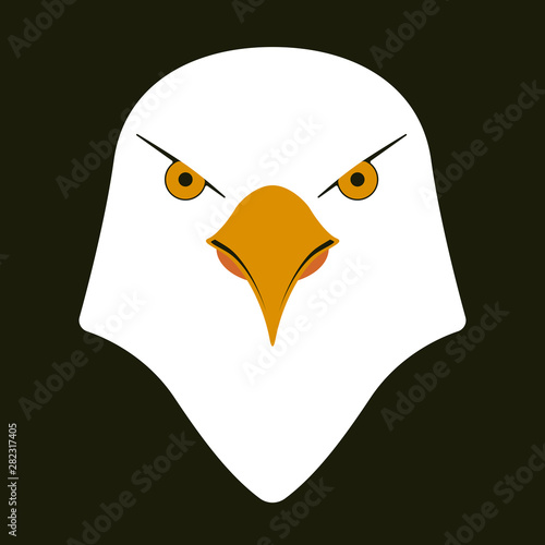 American eagle head icon in flat style. Isolated.