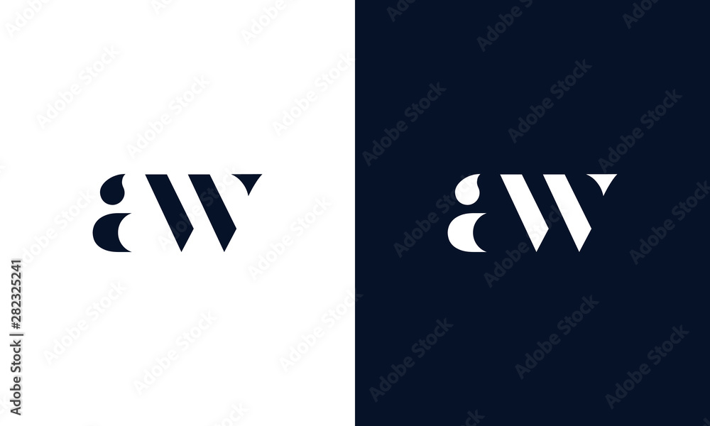 Abstract letter AW logo. This logo icon incorporate with abstract shape in the creative way. It look like letter AW. - obrazy, fototapety, plakaty 