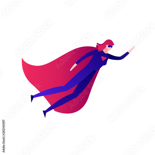 Vector Modern Flat Superhero Person Illustration Female In Super