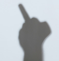 Wall Mural - Shadow of hand with middle finger