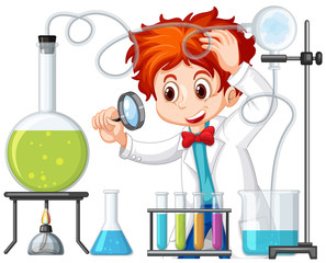 Wall Mural - scientist working with science tools in lab