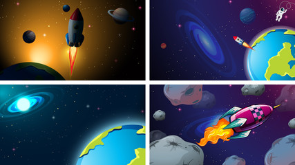 Canvas Print - Space background scene set