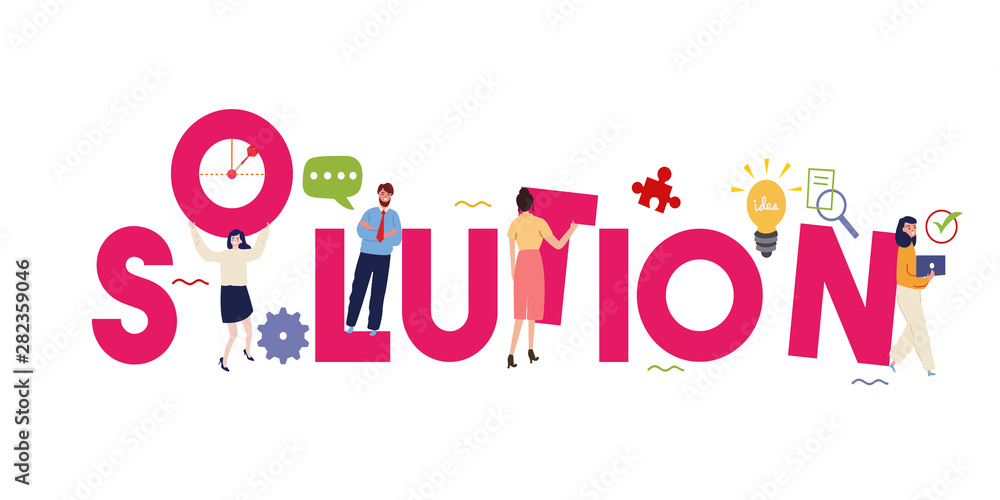 Solution solving problem in team work together. Business concept ...