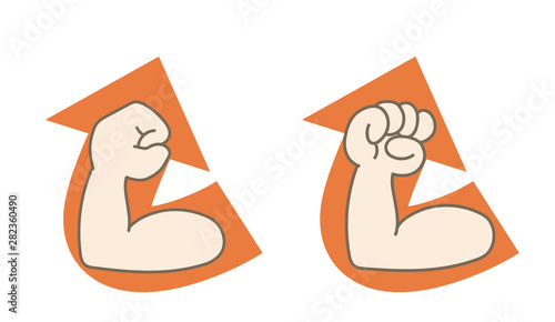 ガッツポーズ 上向き矢印付き Stock ベクター Adobe Stock