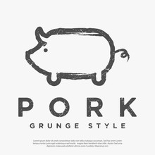 Vector Logo Illustration Of A Pig
