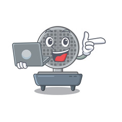 Sticker - With laptop waffle iron in the character shape