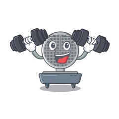 Poster - Fitness waffle iron in the character shape