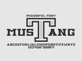 Wall Mural - Mustang bold font. Vector 