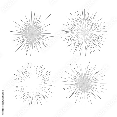 Abstract vintage rays exploding circular for graphic design. Vector illustration