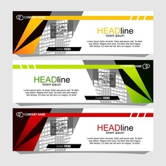 Wall Mural -  abstract corporate business banner template, horizontal advertising business banner layout template