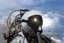 Fighter Pilots Cockpit View On Routine Flight