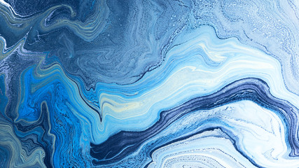 Wall Mural - blue liquid marble abstract surfaces design.