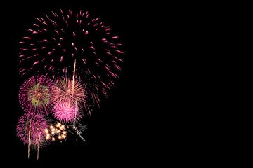 Wall Mural - festival fireworks on black backgrounds