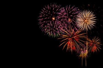 Wall Mural - festival fireworks on black backgrounds