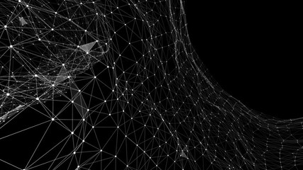 Atom nanostructure loopable animation. Molecular structure at the atomic level. Science fiction or modern technology concept.