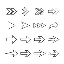 Arrow Icon Set. Vector Illustration, Flat Design.