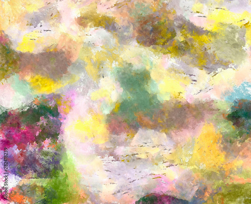 Abstract Art Background Oil Painting On Canvas Color