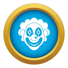 Sticker - Clown icon blue vector isolated on white background for any design