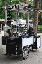 Movable Coffee Shop On The City Street