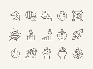 Canvas Print - Innovation icons. Set of line icons