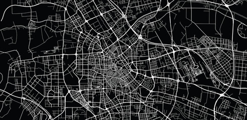  Urban vector city map of Tianjin, China