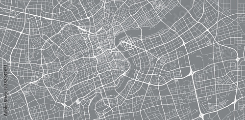 Fotomural Urban vector city map of Shanghai, China