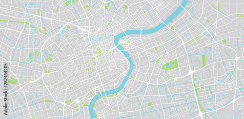 Fotomural Urban vector city map of Shanghai, China