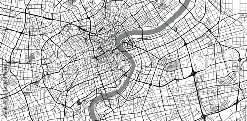 Fotografía Urban vector city map of Shanghai, China