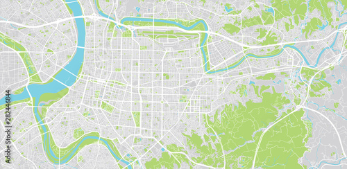 Fotomural Urban vector city map of Taipei, China