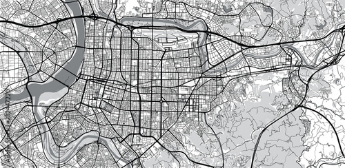 Fotomural Urban vector city map of Taipei, China