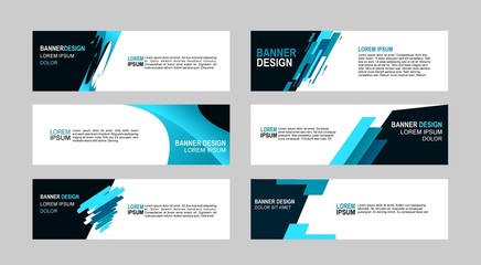 blue vector abstract design banner web template.