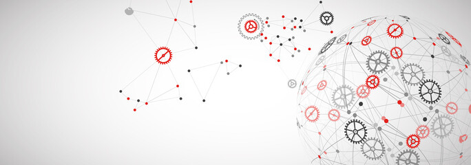 Abstract technology sphere background. Global network concept.