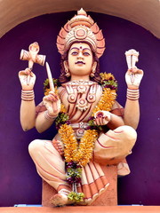 Goddess statue in a Hindu temple