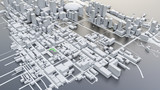 Fototapeta Perspektywa 3d - 3D futuristic city architecture