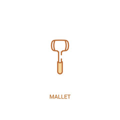 mallet concept 2 colored icon. simple line element illustration. outline brown mallet symbol. can be used for web and mobile ui/ux.