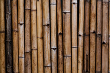 Old Bamboo Wood Wall Texture Background