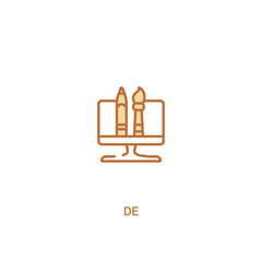 de concept 2 colored icon. simple line element illustration. outline brown de symbol. can be used for web and mobile ui/ux.