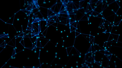 Wall Mural - web futuristic connecting, network social online, background 3d illustration rendering, deep learnin
