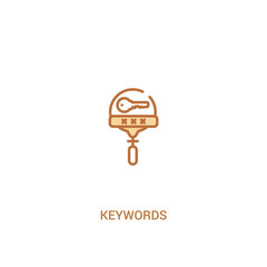 keywords concept 2 colored icon. simple line element illustration. outline brown keywords symbol. can be used for web and mobile ui/ux.