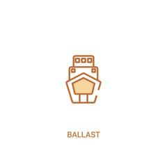 ballast concept 2 colored icon. simple line element illustration. outline brown ballast symbol. can be used for web and mobile ui/ux.