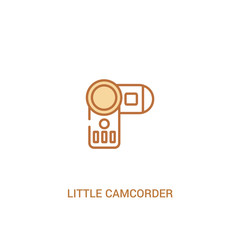 little camcorder concept 2 colored icon. simple line element illustration. outline brown little camcorder symbol. can be used for web and mobile ui/ux.