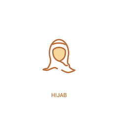 Wall Mural - hijab concept 2 colored icon. simple line element illustration. outline brown hijab symbol. can be used for web and mobile ui/ux.