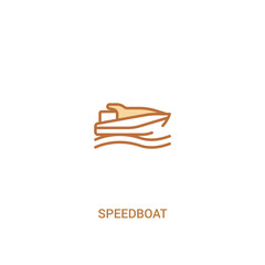 speedboat concept 2 colored icon. simple line element illustration. outline brown speedboat symbol. can be used for web and mobile ui/ux.